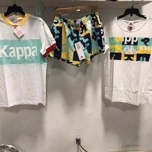 NWT 3pc KAPPA swimwear board short trunk & 2 Tees T shirts & Shorts L